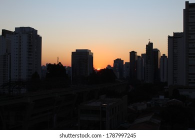 São Paulo, São Paulo/ Brazil - 07 15 2020: A beautiful view from São Paulo at the sunset. Wonderful landscape and lights - Shutterstock ID 1787997245