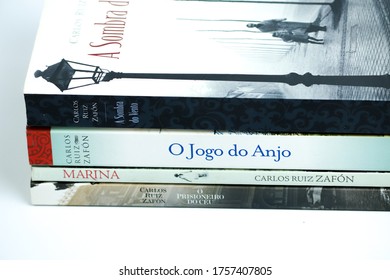 São Paulo, São Paulo, Brazil - JUNE 16, 2020: Varied Books Written By The Author Carlos Ruiz Zafón