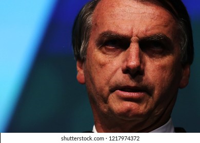 SÃO PAULO, BRAZIL - June 18, 2018: The current president-elect of Brazil JAIR BOLSONARO during participation in the Unica Forum 2018.