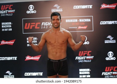 São Paulo, São Paulo, Brazil, October 28, 2017. UFC Fight Night: Brunson Vs. Machida. Average Weight Category Fight – Derek Brunson Vs. Lyoto Machida. Weighing.