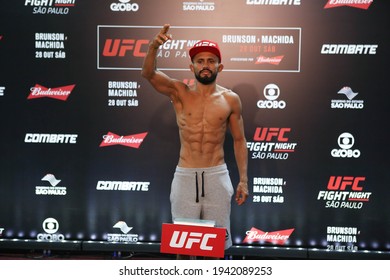 São Paulo, São Paulo, Brazil, October 28, 2017. UFC Fight Night: Brunson Vs. Machida. Flyweight Category Fight – Deiveson Figueiredo Vs. Jarred Brooks. Weighing