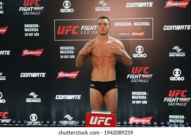 São Paulo, São Paulo, Brazil, October 28, 2017. UFC Fight Night: Brunson Vs. Machida. Middleweight Category Fight – Demian Maia Vs. Colby Covington. Weighing.