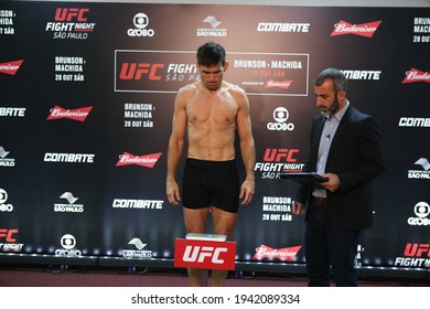 São Paulo, São Paulo, Brazil, October 28, 2017. UFC Fight Night: Brunson Vs. Machida. Middleweight Category Fight – Demian Maia Vs. Colby Covington. Weighing