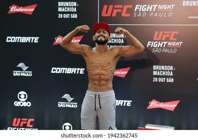 São Paulo, São Paulo, Brazil, October 28, 2017. UFC Fight Night: Brunson Vs. Machida. Flyweight Category Fight – Deiveson Figueiredo Vs. Jarred Brooks. Weighing