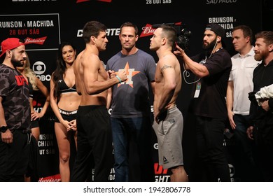 São Paulo, São Paulo, Brazil, October 28, 2017. UFC Fight Night: Brunson Vs. Machida. Middleweight Category Fight – Demian Maia Vs. Colby Covington. Weighing.