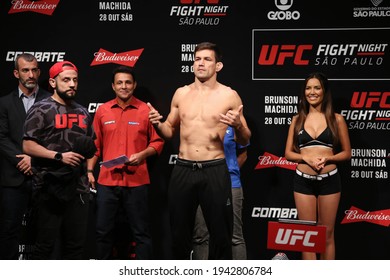 São Paulo, São Paulo, Brazil, October 28, 2017. UFC Fight Night: Brunson Vs. Machida. Middleweight Category Fight – Demian Maia Vs. Colby Covington. Weighing.