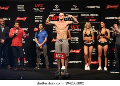 São Paulo, São Paulo, Brazil, October 28, 2017. UFC Fight Night: Brunson Vs. Machida. Middleweight Category Fight – Demian Maia Vs. Colby Covington. Weighing.