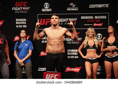 São Paulo, São Paulo, Brazil, October 28, 2017. UFC Fight Night: Brunson Vs. Machida. Middleweight Category Fight – Vicente Luque Vs. Niko Price. Weighing.