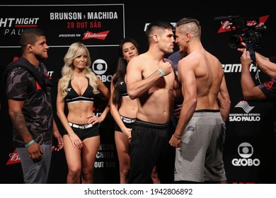 São Paulo, São Paulo, Brazil, October 28, 2017. UFC Fight Night: Brunson Vs. Machida. Middleweight Category Fight – Vicente Luque Vs. Niko Price. Weighing.