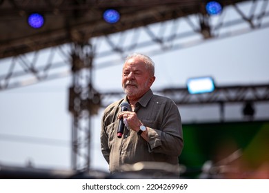 SÃO PAULO, BRAZIL - SEPTEMBER 10, 2022
Former President Luiz Inácio Lula Da Silva PT Participated In A Rally In Taboão Da Serra SP