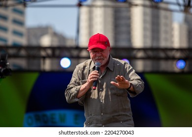 SÃO PAULO, BRAZIL - SEPTEMBER 10, 2022
Former President Luiz Inácio Lula Da Silva PT Participated In A Rally In Taboão Da Serra SP