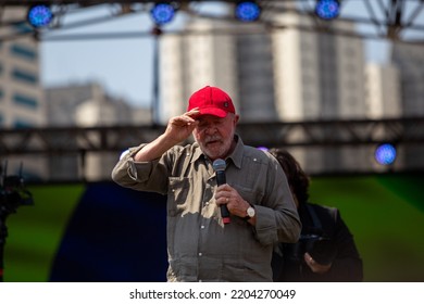 SÃO PAULO, BRAZIL - SEPTEMBER 10, 2022
Former President Luiz Inácio Lula Da Silva PT Participated In A Rally In Taboão Da Serra SP