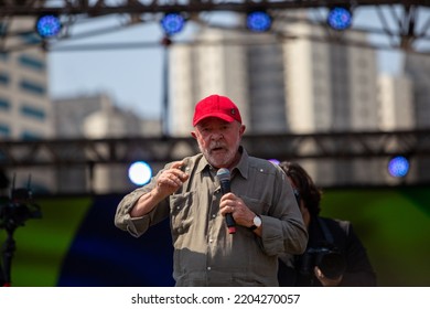 SÃO PAULO, BRAZIL - SEPTEMBER 10, 2022
Former President Luiz Inácio Lula Da Silva PT Participated In A Rally In Taboão Da Serra SP