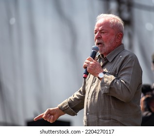 SÃO PAULO, BRAZIL - SEPTEMBER 10, 2022
Former President Luiz Inácio Lula Da Silva PT Participated In A Rally In Taboão Da Serra SP