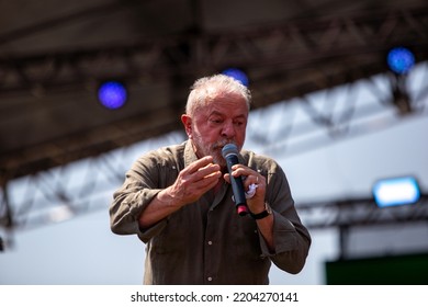 SÃO PAULO, BRAZIL - SEPTEMBER 10, 2022
Former President Luiz Inácio Lula Da Silva PT Participated In A Rally In Taboão Da Serra SP