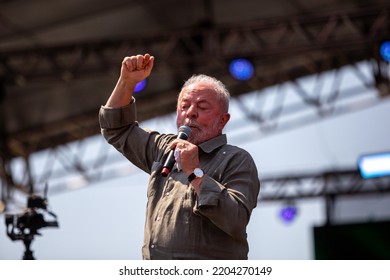 SÃO PAULO, BRAZIL - SEPTEMBER 10, 2022
Former President Luiz Inácio Lula Da Silva PT Participated In A Rally In Taboão Da Serra SP