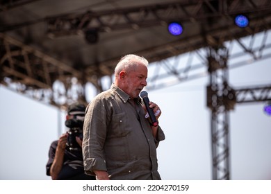 SÃO PAULO, BRAZIL - SEPTEMBER 10, 2022
Former President Luiz Inácio Lula Da Silva PT Participated In A Rally In Taboão Da Serra SP