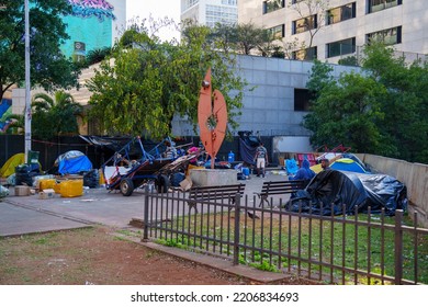 São Paulo, September 24, 2022. People Living On The Streets Of The City In Conditions Of Extreme Poverty