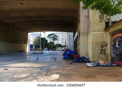 São Paulo, September 24, 2022. People Living On The Streets Of The City In Conditions Of Extreme Poverty