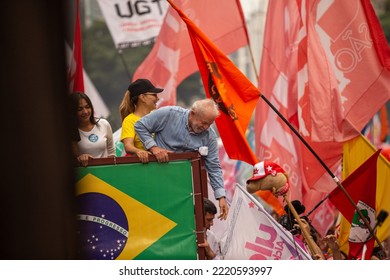 SÃO PAULO (SP), 10-29-2022
Lula, Alckmin And Haddad Participate In A March On Av. Paulista, SP, This Saturday Afternoon (29) And With Special Participation Of Former Uruguayan President José Mujica