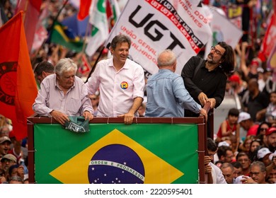 SÃO PAULO (SP), 10-29-2022
Lula, Alckmin And Haddad Participate In A March On Av. Paulista, SP, This Saturday Afternoon (29) And With Special Participation Of Former Uruguayan President José Mujica