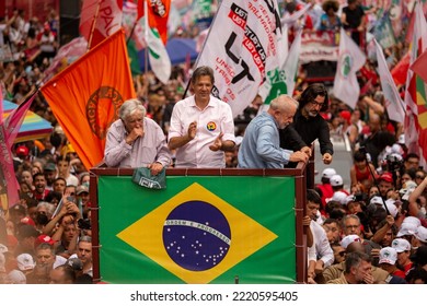 SÃO PAULO (SP), 10-29-2022
Lula, Alckmin And Haddad Participate In A March On Av. Paulista, SP, This Saturday Afternoon (29) And With Special Participation Of Former Uruguayan President José Mujica