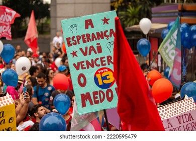 SÃO PAULO (SP), 10-29-2022
Lula, Alckmin And Haddad Participate In A March On Av. Paulista, SP, This Saturday Afternoon (29) And With Special Participation Of Former Uruguayan President José Mujica