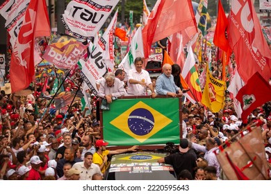 SÃO PAULO (SP), 10-29-2022
Lula, Alckmin And Haddad Participate In A March On Av. Paulista, SP, This Saturday Afternoon (29) And With Special Participation Of Former Uruguayan President José Mujica