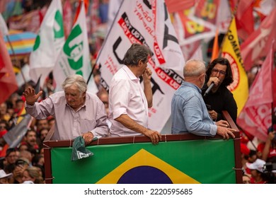 SÃO PAULO (SP), 10-29-2022
Lula, Alckmin And Haddad Participate In A March On Av. Paulista, SP, This Saturday Afternoon (29) And With Special Participation Of Former Uruguayan President José Mujica