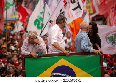 SÃO PAULO (SP), 10-29-2022
Lula, Alckmin And Haddad Participate In A March On Av. Paulista, SP, This Saturday Afternoon (29) And With Special Participation Of Former Uruguayan President José Mujica