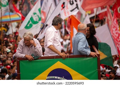 SÃO PAULO (SP), 10-29-2022
Lula, Alckmin And Haddad Participate In A March On Av. Paulista, SP, This Saturday Afternoon (29) And With Special Participation Of Former Uruguayan President José Mujica