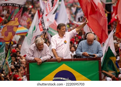 SÃO PAULO (SP), 10-29-2022
Lula, Alckmin And Haddad Participate In A March On Av. Paulista, SP, This Saturday Afternoon (29) And With Special Participation Of Former Uruguayan President José Mujica