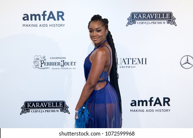 SÃ£o Paulo/SÃ£o Paulo/Brazil Apr, 13 2018

Brazilian Singer Iza, Poses On The Red Carpet Of The Foundation For AIDS Research (amfAR) Event In Sao Paulo, Brazil.