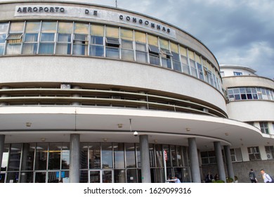 São Paulo/SP/Brazil - 04/12/2019 - Partial Front View Of Aeroporto De Congonhas Main Entrance, One Of The Most Important Brazilian Airport. Designed As A Mix Of Art Decó And Modern Architecture.