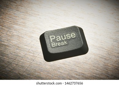 Pause button. Break button. Pause / break button. Where is the Break Key in real life?? Coffee Break in the office. If life had a Pause Button - Shutterstock ID 1462737656