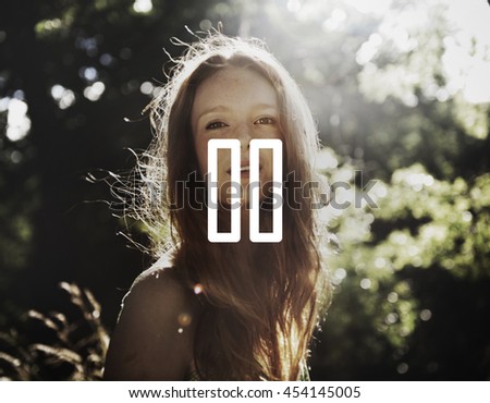 Similar – a girl with blue eyes and long hair covering herself with a gerbera flower