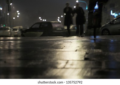 Pavement in the rain