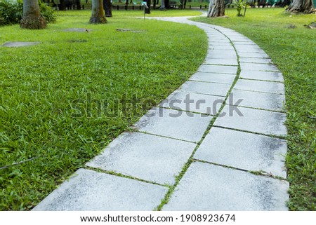 Pavement walk path in park