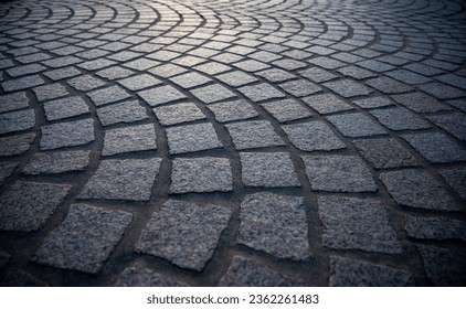 Paver brick floor, brick paving, paving stone or block paving. Manufactured from concrete or stone for road, path, driveway and patio. Empty floor in perspective view selective focus	 - Powered by Shutterstock