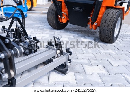 Paver laying machine close up