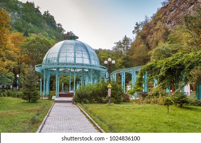 Pavilion Above The Mineral Spring In Borjomi Central Par, Georgia