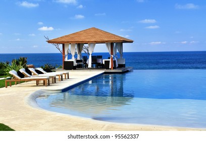 Pavilion And Swimming Pool In Luxury Resort