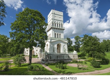 Pavilion "White Tower", Tsarskoye Selo, Alexander Park:. Saint Petersburg, Russia 08.08.2016