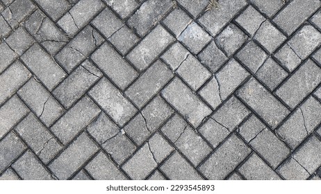 Paving Block Cracked Broken Pattern Conblock Pavement Background Texture 