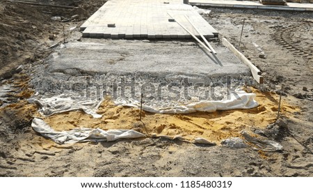 Similar – Showing a hard edge | Road construction in Agadir