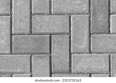Paving stone texture. The texture of the paved tiles at the bottom of the street. Concrete paving slabs. - Shutterstock ID 2313732163