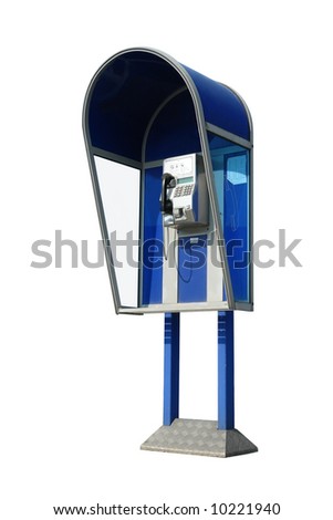 Pay phone box isolated on white background