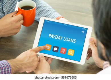 PAYDAY LOANS CONCEPT ON TABLET PC SCREEN