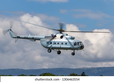 Payerne, Switzerland - September 1, 2014: Croatian Air Force And Air Defence Mil Mi-8 Military Helicopter.