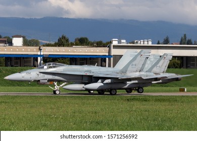 Payerne, Switzerland - September 1, 2014: Royal Canadian Air Force (RCAF) McDonnell Douglas CF-188A (F/A-18 Hornet) fighter aircraft. 